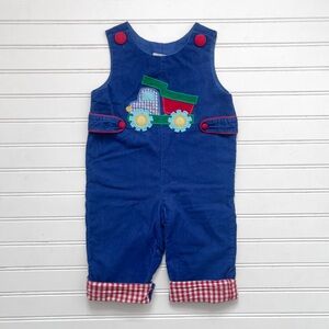 SHRIMP & GRITS VGUC Boys Dump Trump Colorblock Appliqué Corduroy Longall